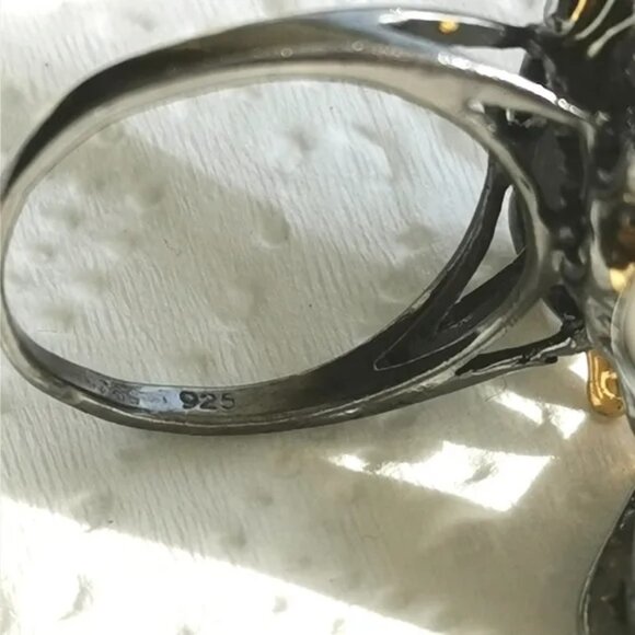 Corundum Sapphire sterling silver 14k gold ring 🆕 - Picture 6 of 6